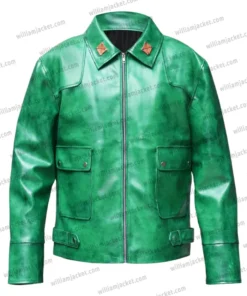 Chloe Sullivan Smallville Green Leather Jacket Main