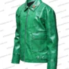 Chloe Sullivan Smallville Green Leather Jacket Right Side