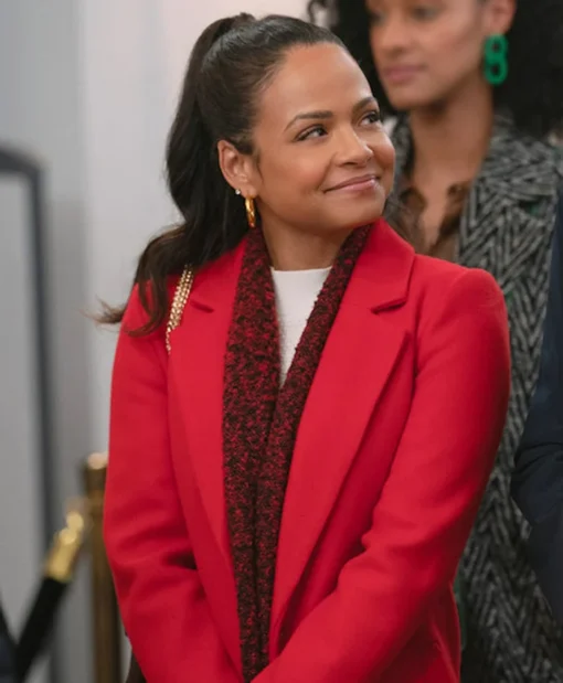 Christina Milian Red Wool Coat