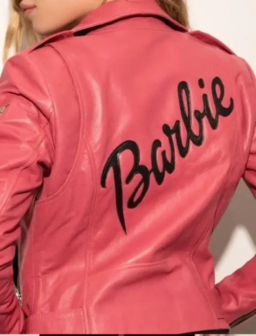 Classic Mens Cafe Racer Motorcycle Barbie Pink Leather Jacket - Image 2