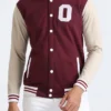 Cotton Burgundy Varsity Jacket