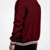 Dark Maroon Varsity Jacket Back