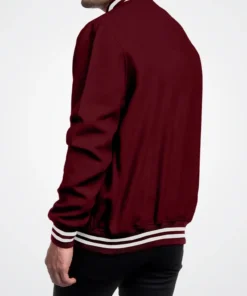 Dark Maroon Varsity Jacket Back