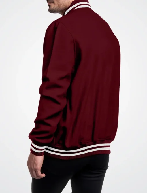 Dark Maroon Varsity Jacket Back