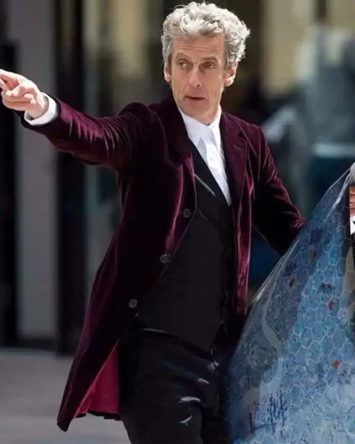 12 Doctor Maroon Velvet Coat - Image 2