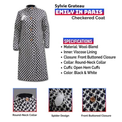 Emily In Paris Sylvie Grateau Checkered Coat
