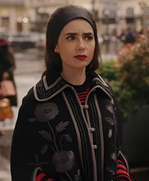 Emily in Paris S04 Floral Cape Coat Main