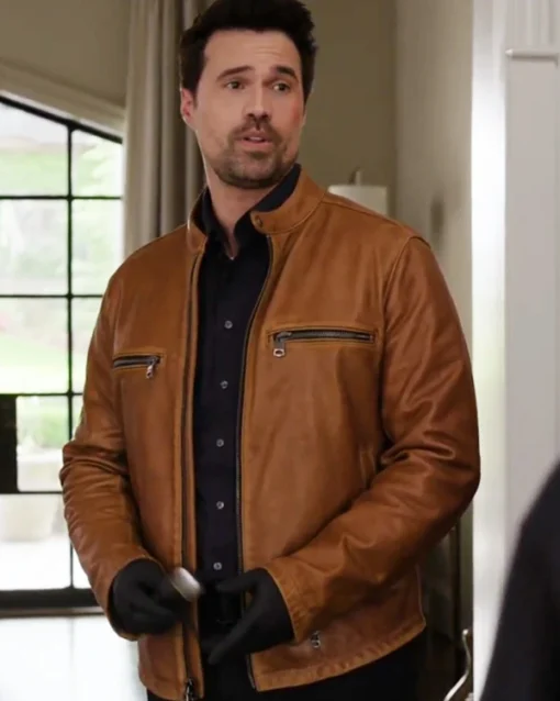 Found S02 Mark Brett Dalton Brown Leather Jacket