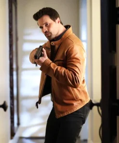 Found S02 Mark Brett Dalton Brown Leather Jacket For Sale