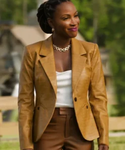 Found S02 Shanola Hampton Leather Blazer