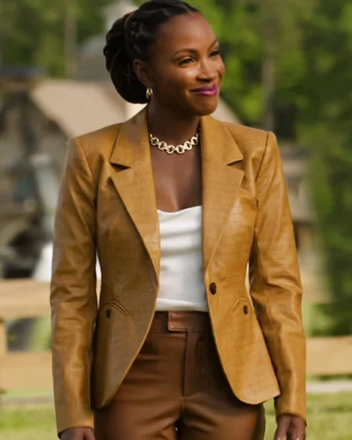 Found S02 Shanola Hampton Leather Blazer