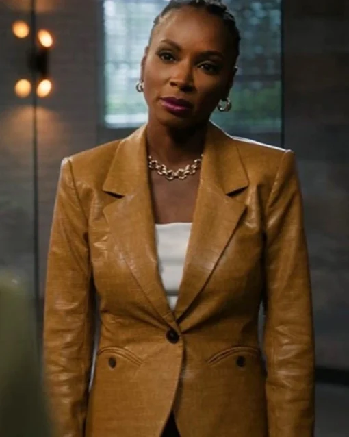 Found S02 Shanola Hampton Leather Blazer For Sale