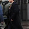 Glen Powell The Running Man Blue Trench Coat Walking