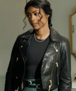 High-Potential-Daphne-Forrester-Black-Leather-Jacket