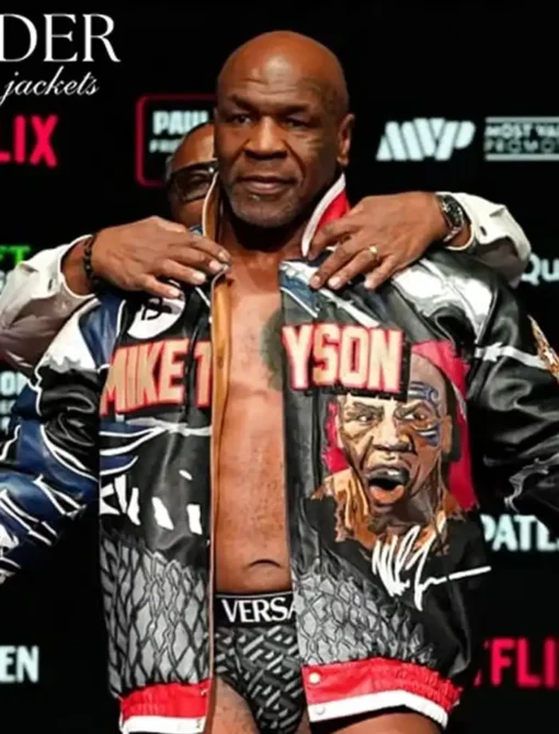 Iron Mike Tyson Leather Jacket Front