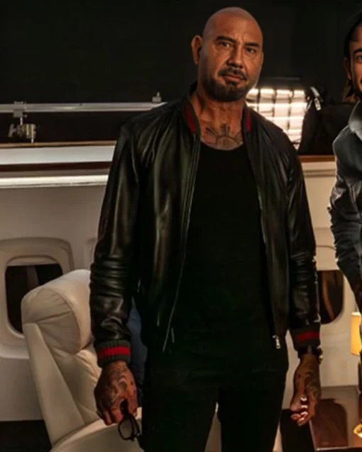 Jack in Time for Christmas Dave Bautista Leather Bomber Jacket