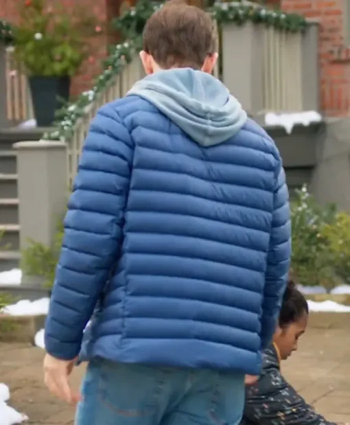 Joey McIntyre 2024 Blue Puffer Jacket Back