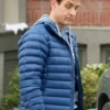 Joey McIntyre 2024 Blue Puffer Jacket Side