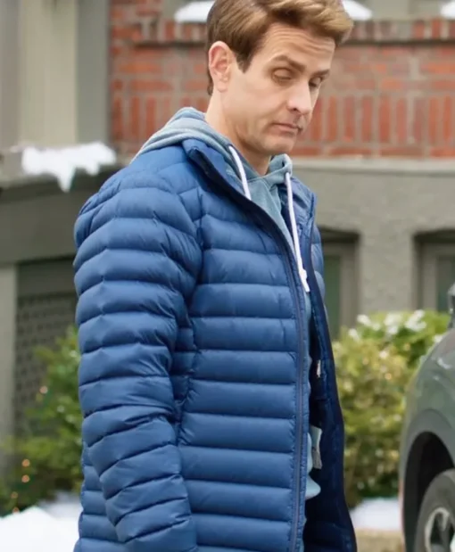 Joey McIntyre 2024 Blue Puffer Jacket Side