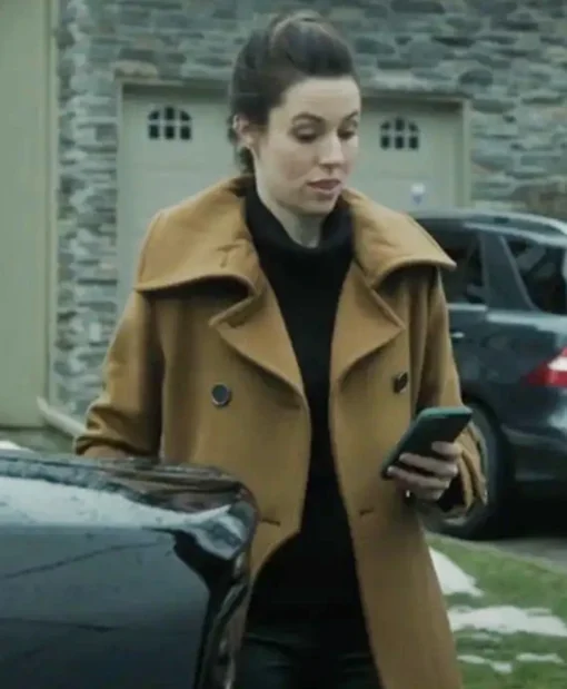 Kayla Craig Cross S01 Brown Coat Walking