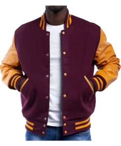 Maroon And Gold Varsity Jacket