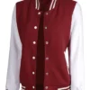 Maroon And Off White Varsity Jacket