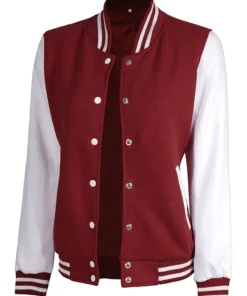 Maroon And Off White Varsity Jacket