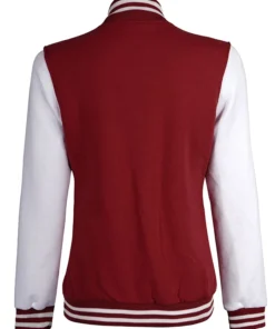 Maroon And Off White Varsity Jacket Back