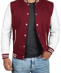 Maroon And White Varsity Jacket