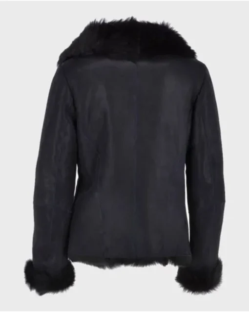 Patricia Black Shearling Fur Leather Jacket - Image 2