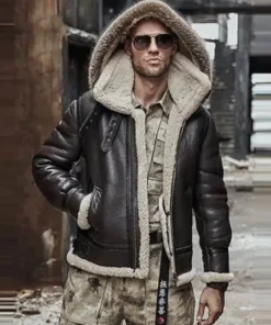 Paul B3 Hooded Parka Shearling Fur Bomber Jacket