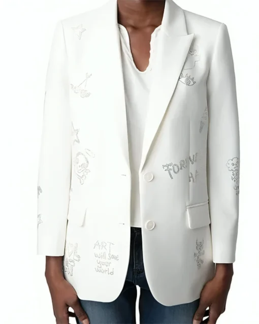 Purchase Elsbeth 2024 Ciara Renée White Embellished Blazer