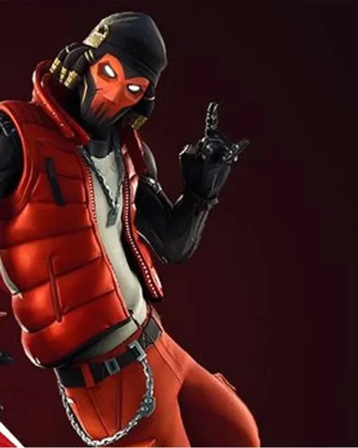 Fortnite Grind Red Quilted Puffer Vest - Image 2