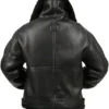 Purchase Michael Large Fur Collar Black Leather Jacket