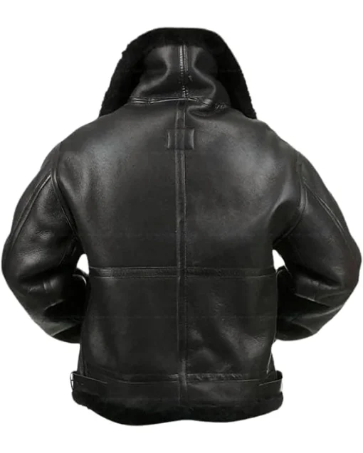 Purchase Michael Large Fur Collar Black Leather Jacket