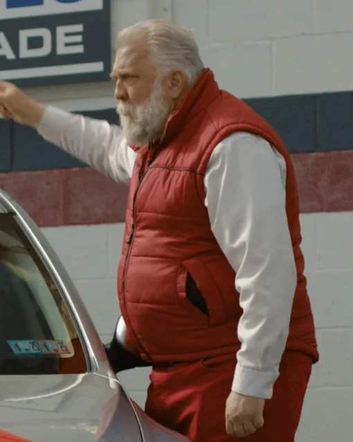 Saint Nick of Bethlehem Daniel Roebuck Red Puffer Vest