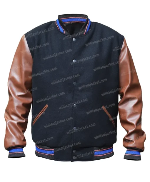 Seinfeld Varsity Bomber Jacket with Leather Sleeves Main