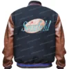 Seinfeld Varsity Bomber Jacket with Leather Sleeves Patched