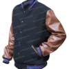 Seinfeld Varsity Bomber Jacket with Leather Sleeves Right Side