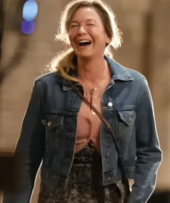 Shop Bridget Jones Mad About the Boy Renée Zellweger Blue Denim Jacket