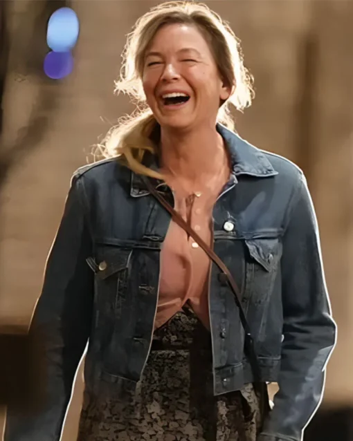 Shop Bridget Jones Mad About the Boy Renée Zellweger Blue Denim Jacket