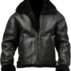 Shop Michael Large Fur Collar Black Leather Jacket