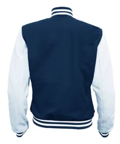 Shop Navy and White Varsity Jacket