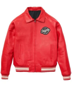 Shop Stegaro Fizz Club Red Real Leather Jacket