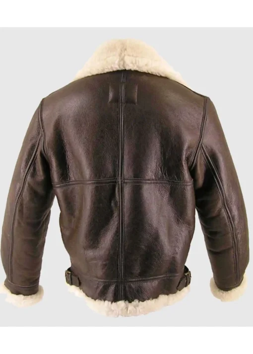 Shop Thomas SF Shearling Sheepskin Brown Leather Jacket