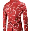 Shop Valentines Day Hearts Printed Red Blazer