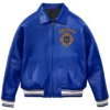 Stegaro American Blue Studded Leather Jacket For Sale