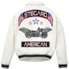 Stegaro Bomber White Leather Jacket