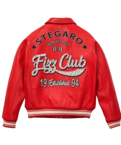 Stegaro Fizz Club Red Real Leather Jacket