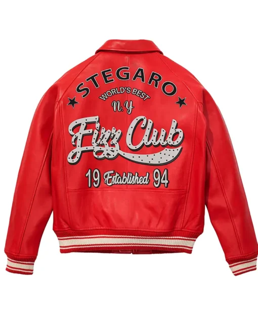 Stegaro Fizz Club Red Real Leather Jacket